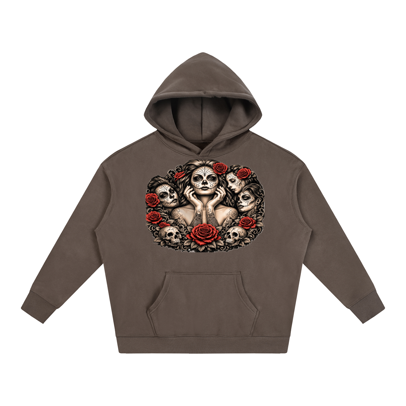 Sugar Skulls Hoodie! Brown