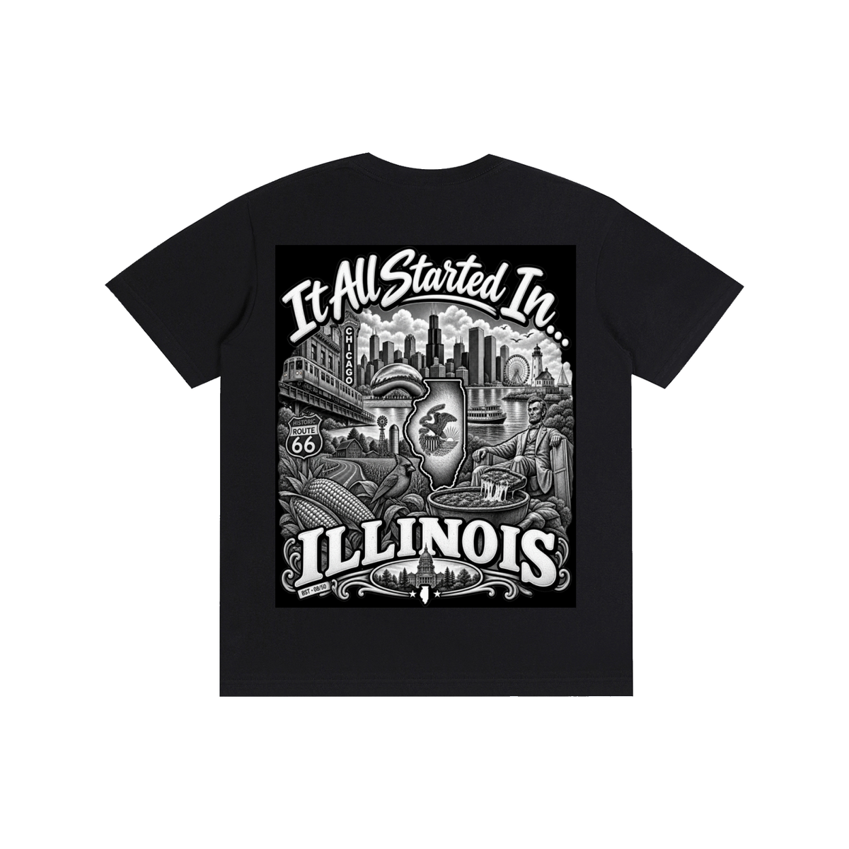 Illinois Graphic T-Shirt – IL State Pride Streetwear Tee