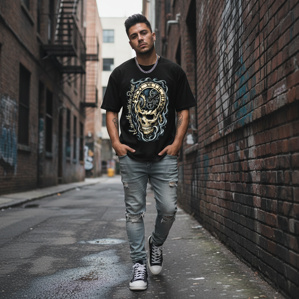 I Walk With The Dead Gold – Model Mockup