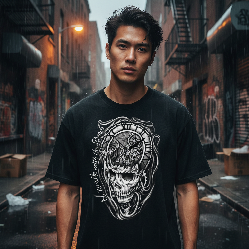 I Walk With The Dead Grey – Model Mockup